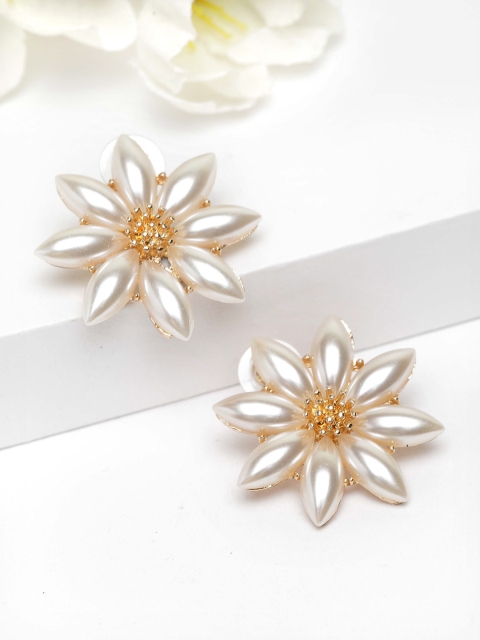 

AVANT-GARDE PARIS Gold-Plated & White Floral Studs