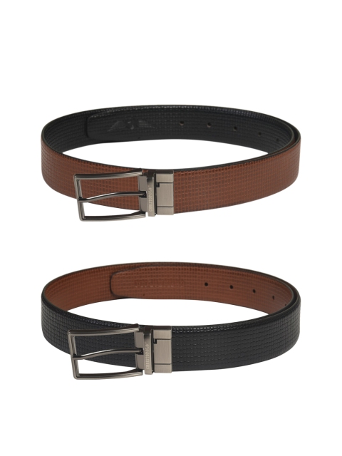 

CHRISTOPOLO Men Black & Brown Textured Belt