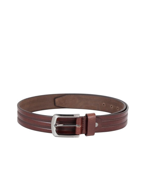 

ZEVORA Men Brown Textured Leather Belt