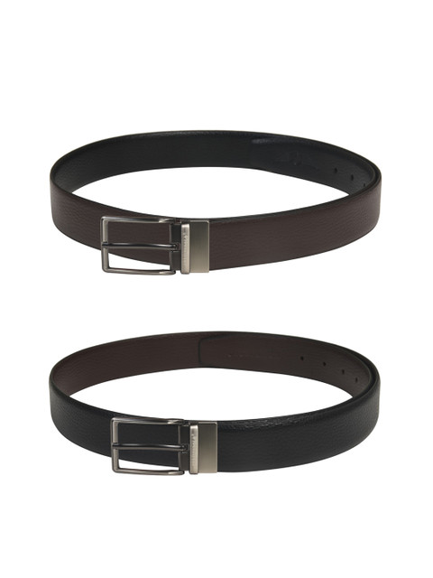 

CHRISTOPOLO Men Black & Brown Textured Belt