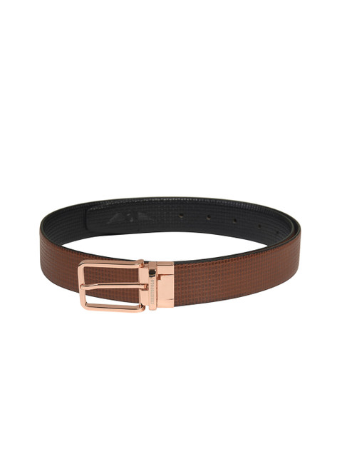 

CHRISTOPOLO Men Black & Brown Solid Reversible Genuine Leather Belt
