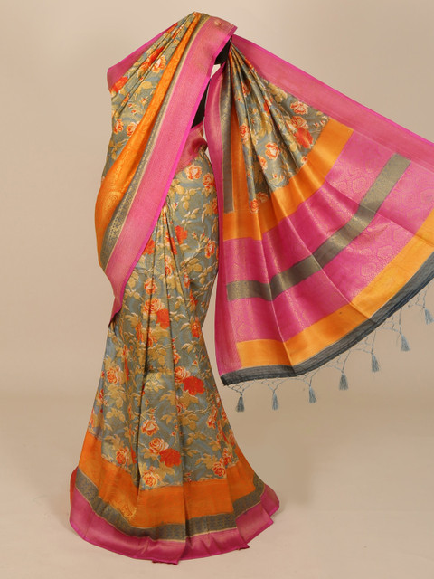 

Pothys Multicoloured Woven Design Jute Silk Saree, Multi