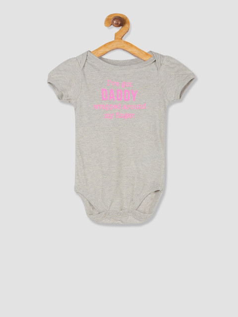 

The Childrens Place Infant Girls Grey & Pink Printed Bodysuit