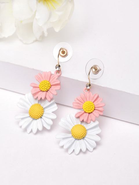 

AVANT-GARDE PARIS Gold-Plated & White Contemporary Drop Earrings