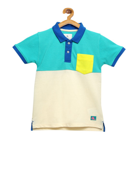 

Cherry Crumble Boys Multicoloured Solid Polo Collar T-shirt, Multi