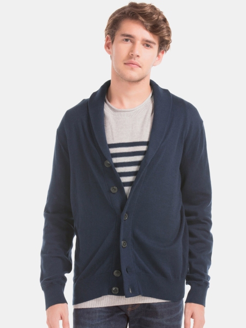 

GAP Men Blue Solid Cardigan Sweater