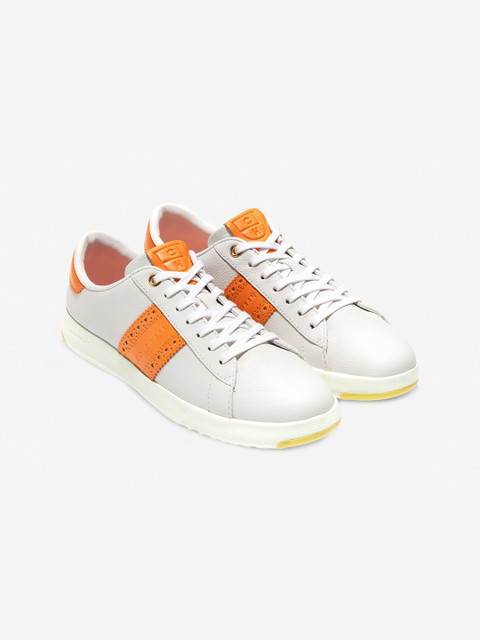 

Cole Haan Women Off-White & Orange Colourblocked Sneakers