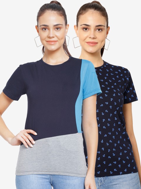 

VIMAL JONNEY Women Multicoloured Printed Round Neck T-shirt, Multi