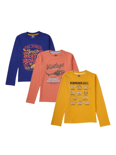 

Cub McPaws Boys Pack of 3 Printed Round Neck T-shirts, Yellow