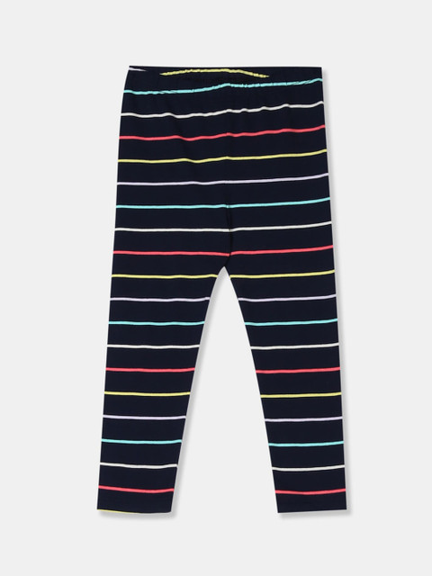 

GAP Infant Girls Navy Blue Striped Cotton Leggings