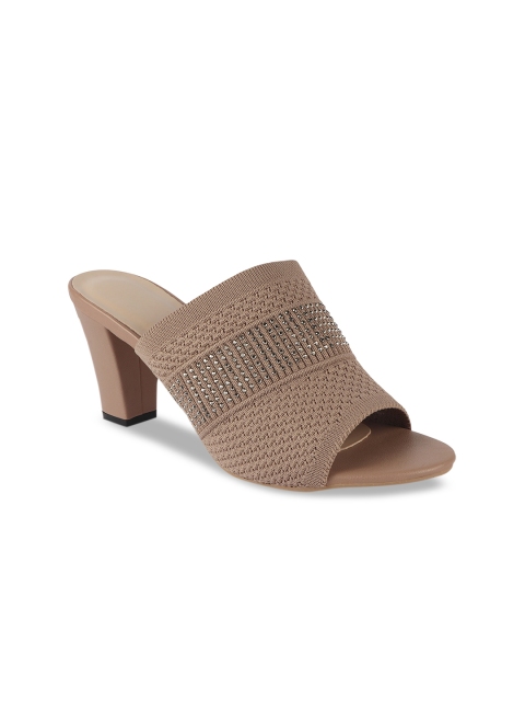 

CALZADO Women Beige Woven Design Block Heels