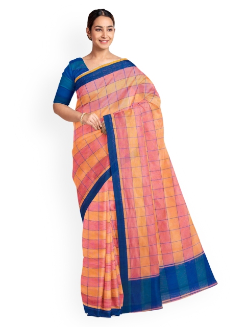 

KLM Fashion Mall Orange Woven Design Saree