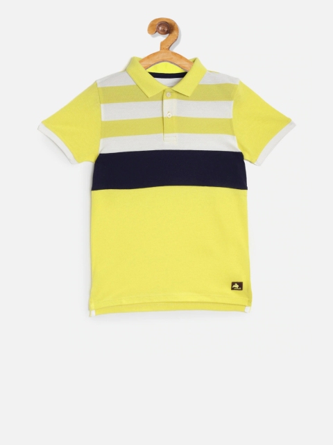 

Cherry Crumble Boys Yellow Striped Polo Collar T-shirt