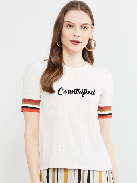 

max Women Cream-Coloured Printed Top
