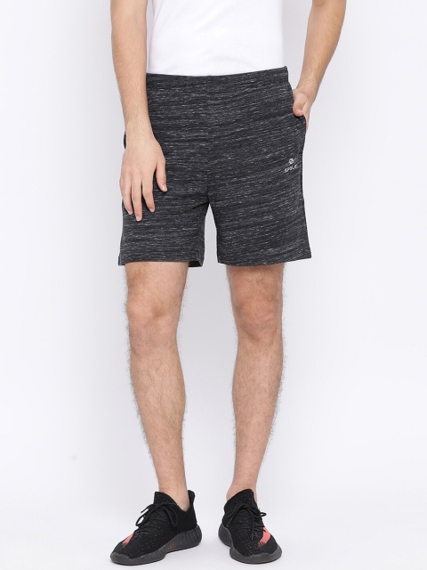 

Spolei Men Black Self Design Slim Fit Sports Shorts