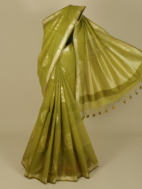 

Pothys Green Woven Design Saree
