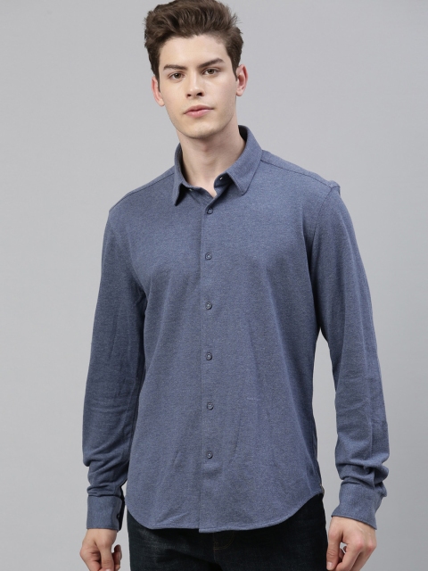 

RARE RABBIT Men Navy Blue Tailored Fit Printed Casual Shirt
