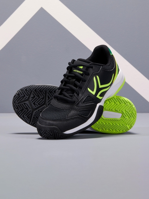 

Artengo By Decathlon Unisex Kids Black PU Tennis Shoes