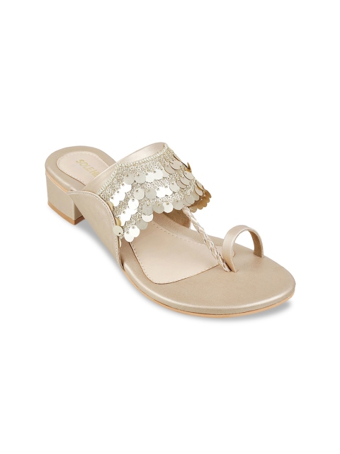

SOLE HEAD Women Gold-Toned Embellished Heels