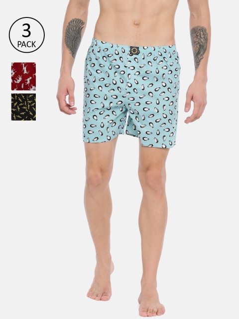 

Joven Men Pack Of 3 Printed Boxers JB3P-TRPGZB, Black