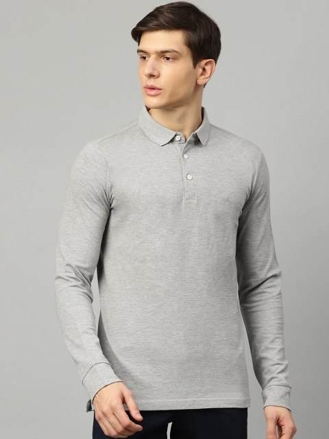 

LINDBERGH Men Grey Solid Polo Collar T-shirt