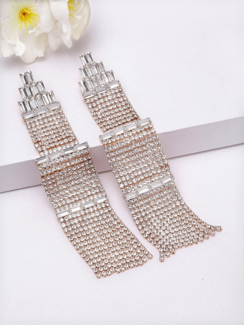 

AVANT-GARDE PARIS Gold-Plated & Off-White Contemporary Drop Earrings