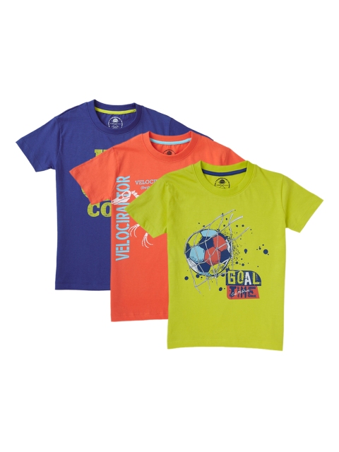 

Cub McPaws Boys Pack Of 3 Printed Round Neck T-shirts, Navy blue