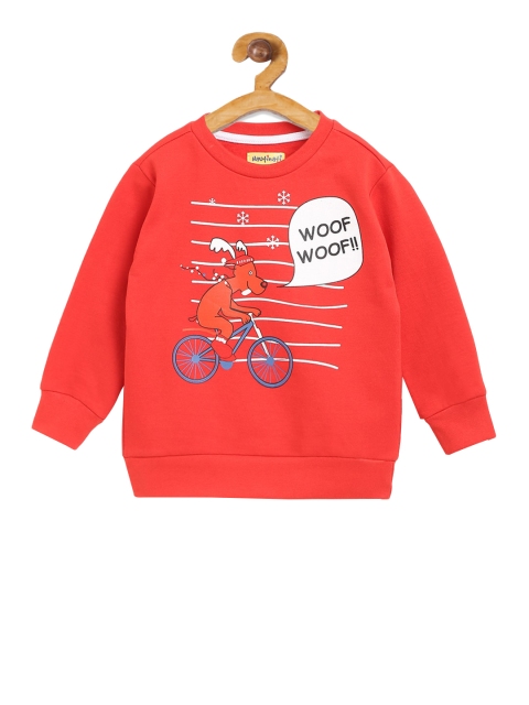 

Nauti Nati Boys Red Printed Sweatshirt