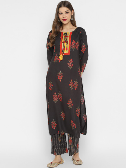 

CHRISTEENA Women Brown Printed Kurta with Palazzos