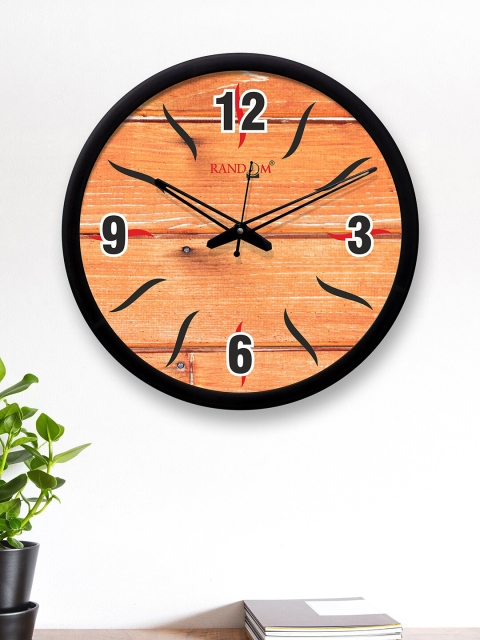 

RANDOM Black & Beige Printed 30.48 cm Analogue Wall Clock