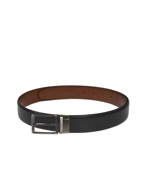 

CHRISTOPOLO Men Black & Brown Textured Belt