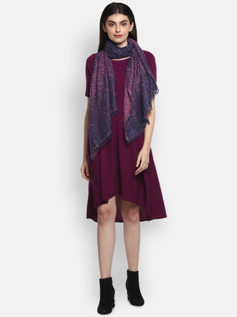 

Aditi Wasan Women Blue & Pink Woollen Woven Design Stole
