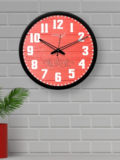 

RANDOM Orange & Black Round Printed 30.48 cm Analogue Wall Clock