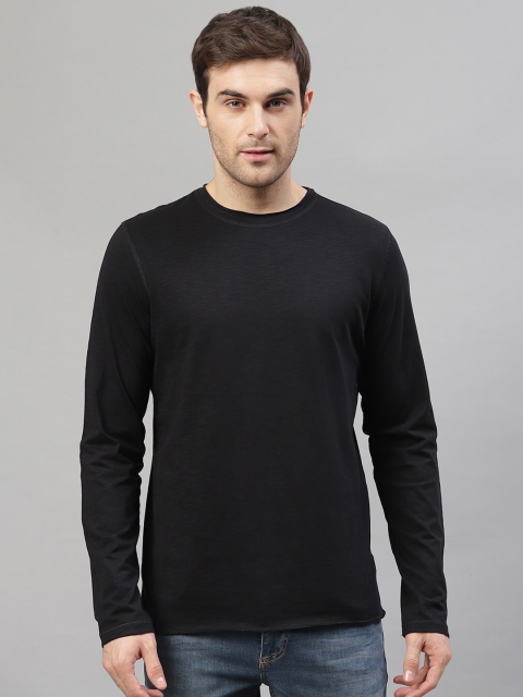 

LINDBERGH Men Black Solid Round Neck T-shirt
