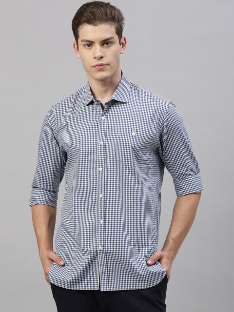 

RARE RABBIT Men Navy Blue Tailored Fit Solid Casual Shirt