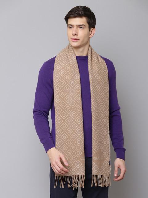 

GANT Men Khaki Coloured Printed Scarf