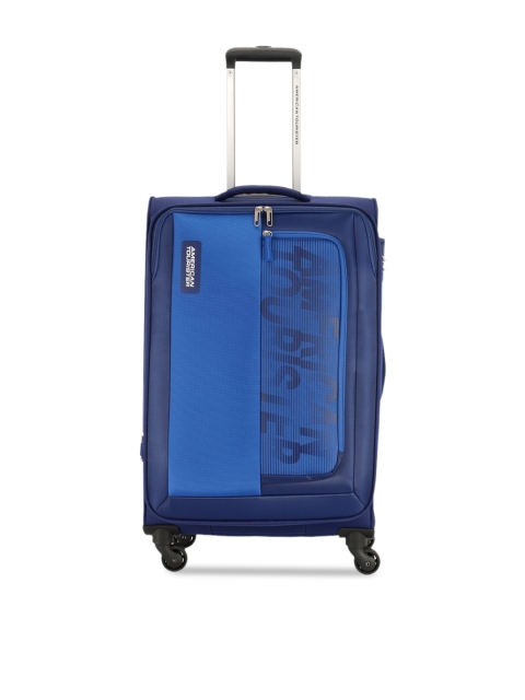 

AMERICAN TOURISTER Blue Printed AMT MONTANA SPINNER Medium Trolley Bag