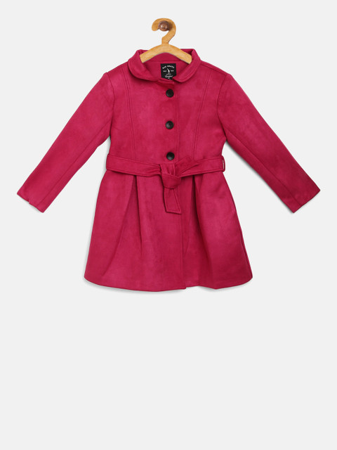 

Blue Giraffe Girls Pink Solid Overcoat