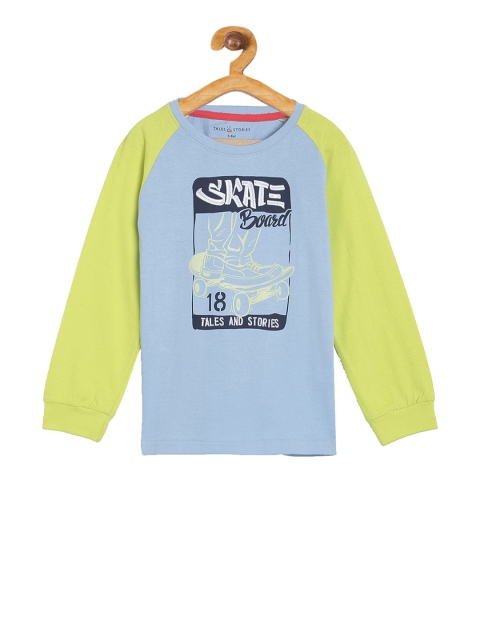 

TALES & STORIES Boys Blue Printed Round Neck T-shirt