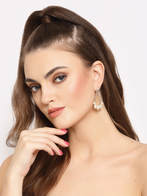 

AVANT-GARDE PARIS White Gold Plated Antique Contemporary Drop Earrings