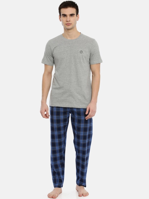 

Joven Men Grey & Blue Night Suit