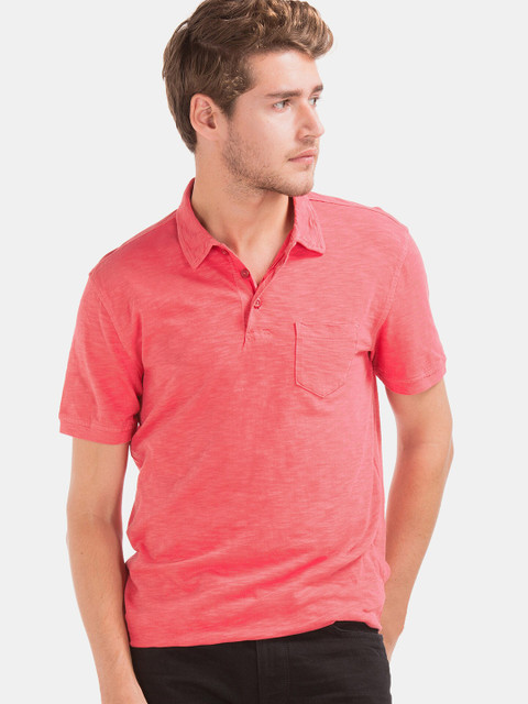 

GAP Men Red Solid Polo Collar T-shirt