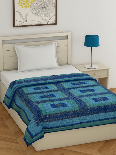 

Gulaab Jaipur Blue Geometric Mild Winter 450 GSM Single Bed Quilt