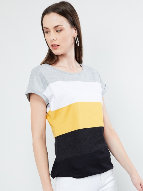 

max Women Yellow Striped Top