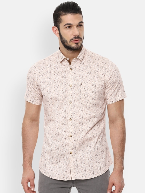 

Van Heusen Sport Men Off-White & Brown Slim Fit Printed Casual Shirt