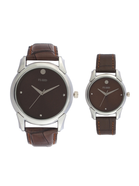 

FLUID Brown His & Her Analogue Watch Gift Set FL-736PR-BR01