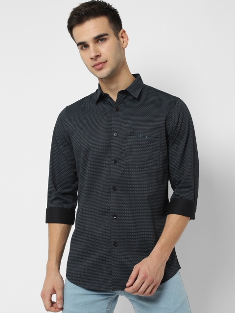 

Allen Solly Men Teal & Black Slim Fit Printed Casual Shirt