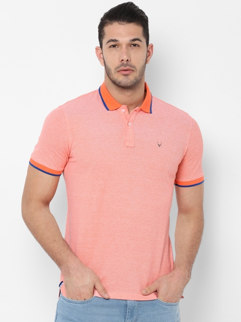 

Allen Solly Sport Men Peach-Coloured Solid Polo Collar T-shirt