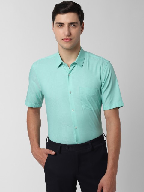 

Peter England Men Sea Green Regular Fit Self Design Formal Shirt