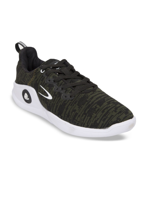 

Duke Men Olive Green Textile Running Shoes